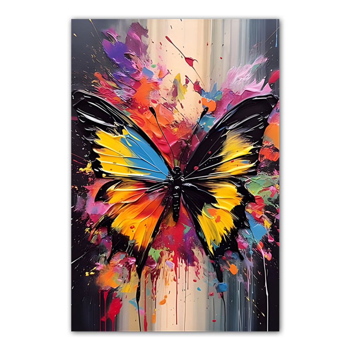 Abstract Colorful Butterfly II 3d Heavy Textured Partial Oil Painting